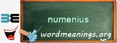 WordMeaning blackboard for numenius